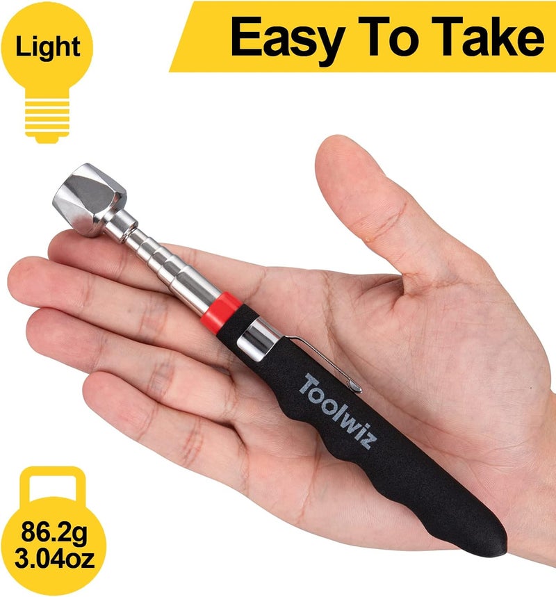 Toolwiz Telescopic Magnetic Pick up Tool (16LB), Extendable to 30 inch Extendable Magnet Pickup Tool, Gifts for Dad, Husband, Grandpa, Handyman Father's Day - Image 3